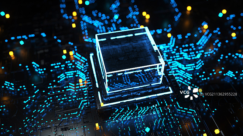 芯片酷炫创意科技场景图片素材