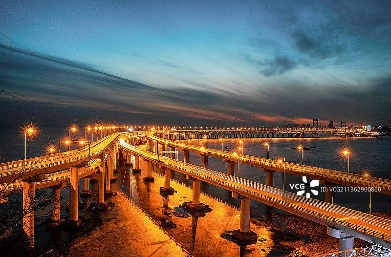 长桥夜色图片素材