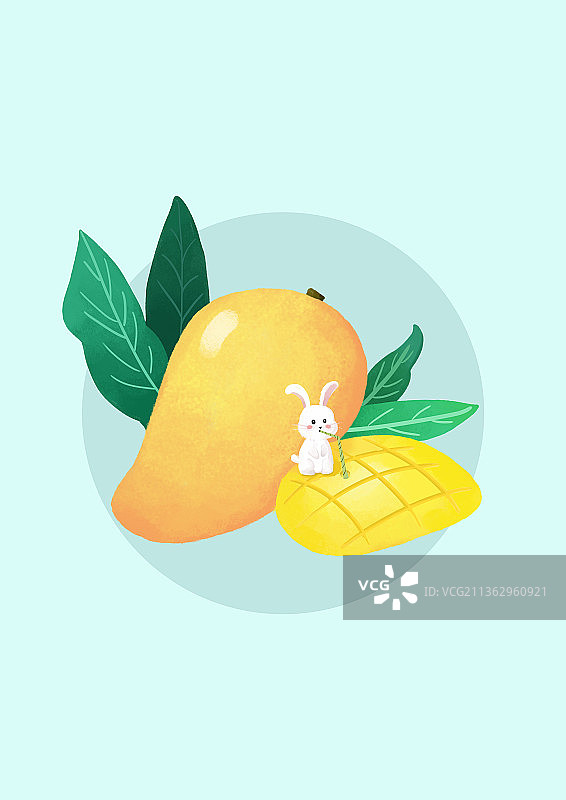 芒果和兔子创意图图片素材
