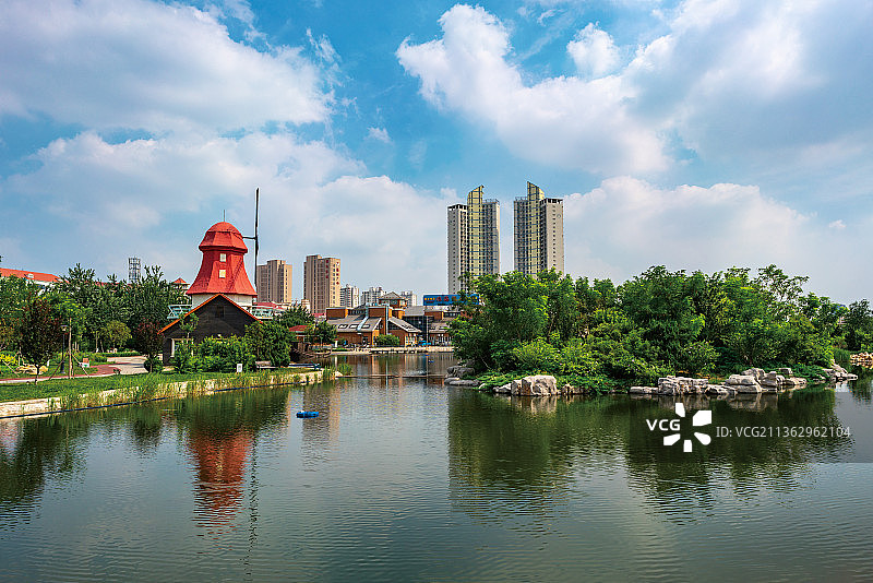 天津滨海新区绿岛公园风光图片素材