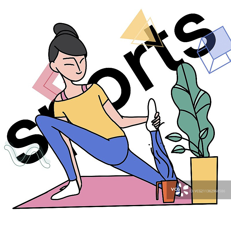 瑜伽运动少女图片素材