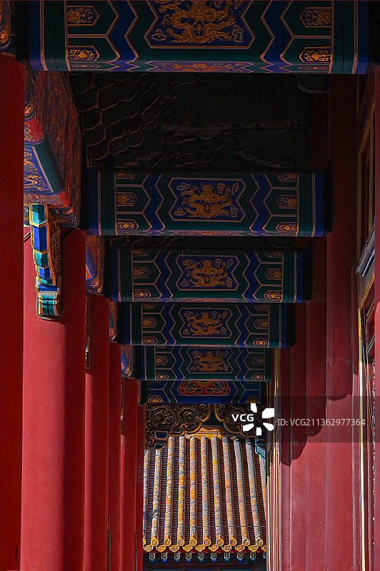 北京故宫紫禁城多重门廊图片素材