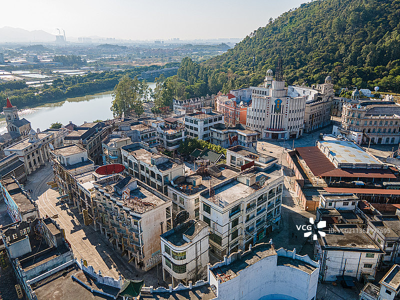 航拍佛山南海西樵山国艺影视城图片素材