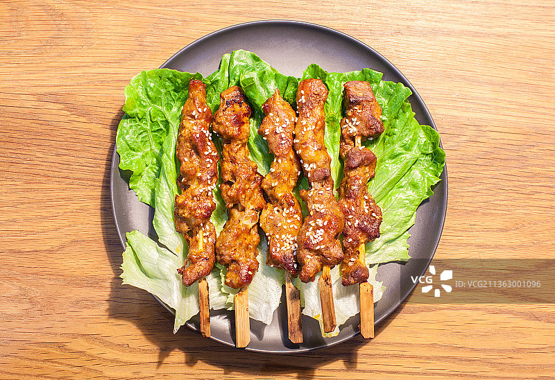 一盘羊肉串图片素材