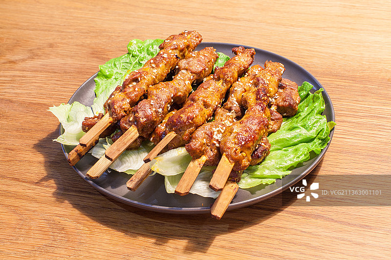 一盘羊肉串图片素材