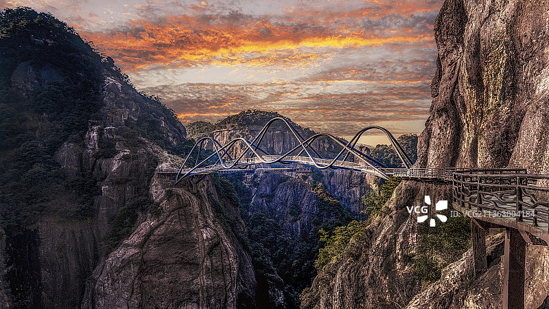 台州神仙居风景区卧龙桥图片素材