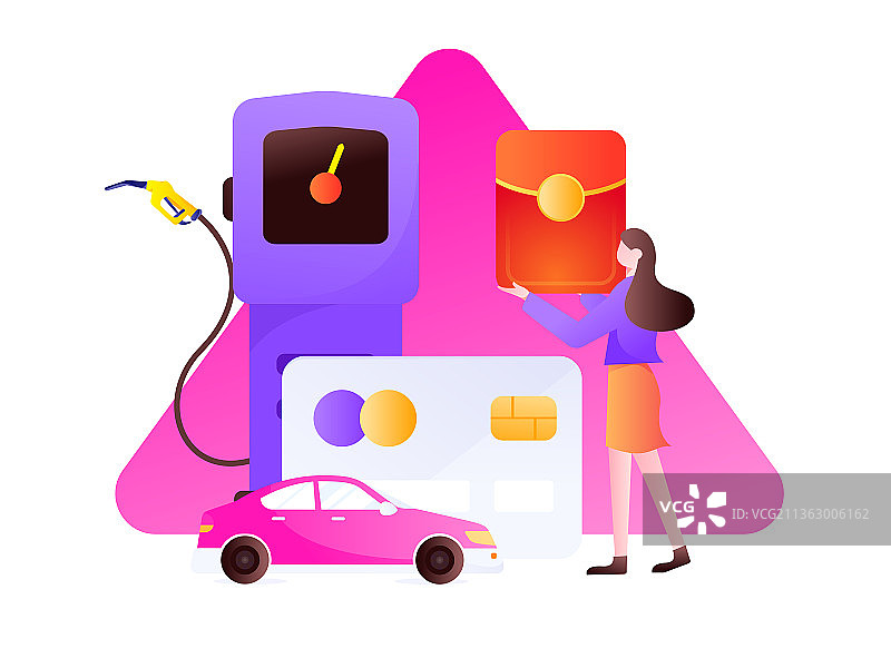 办理加油卡获得优惠矢量互联网运营插画图片素材