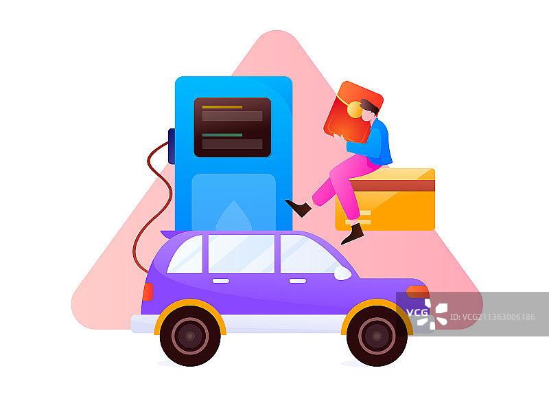 办理加油卡获得优惠矢量互联网运营插画图片素材