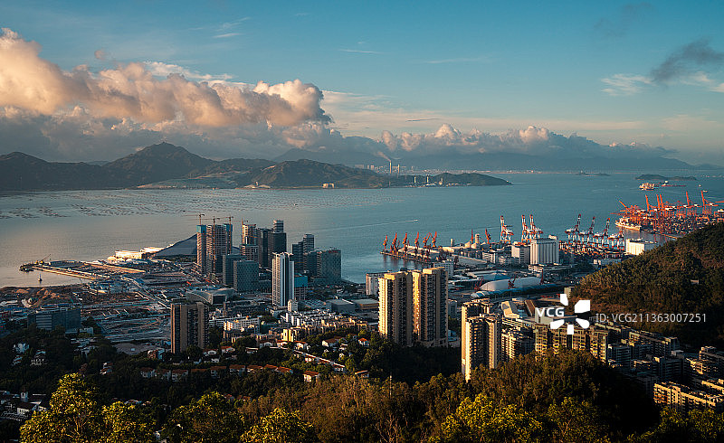 中国广东深圳前海湾自然风光图片素材