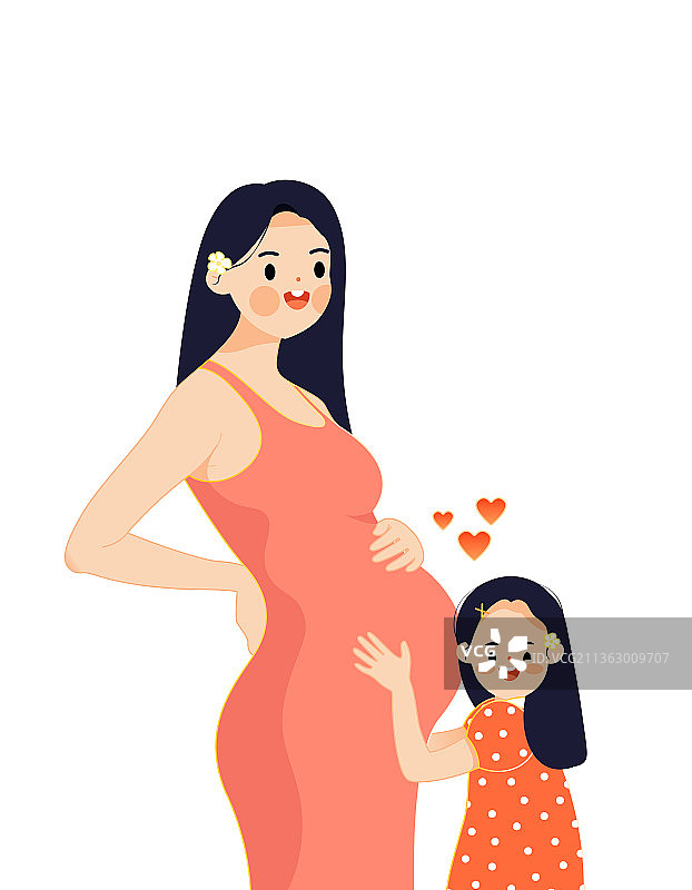 一个怀孕的二胎妈妈图片素材