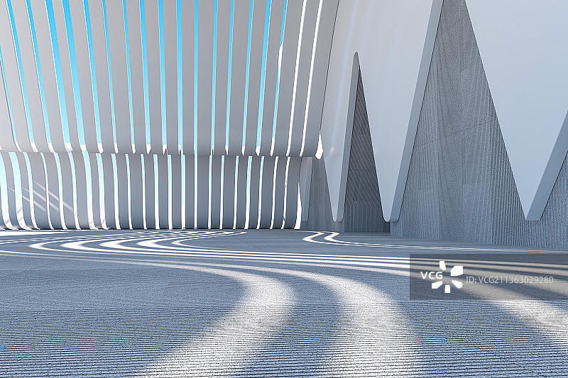 3D现代几何空间背景图片素材