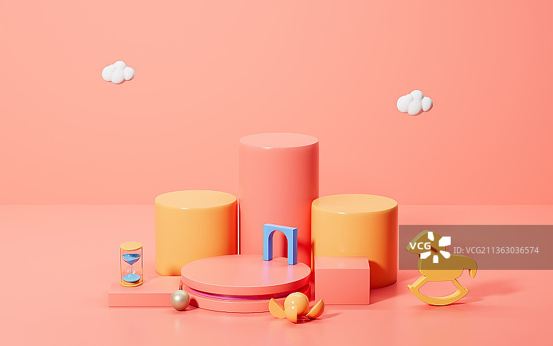 创意展示台3D渲染图片素材