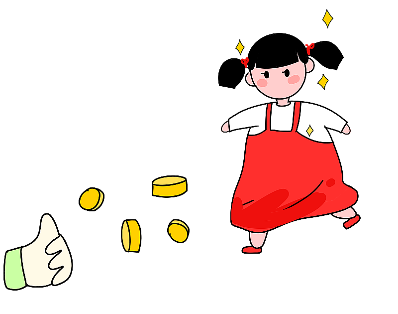 手绘卡通漫画元素可爱小女孩图片素材