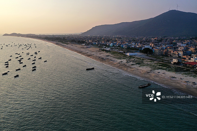 广东省汕尾市陆丰市金厢镇金厢滩航拍图片素材