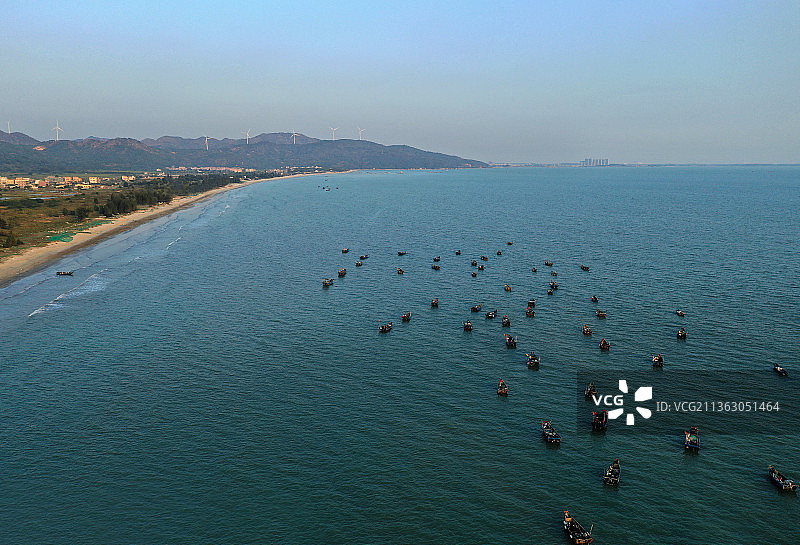 广东省汕尾市陆丰市金厢镇金厢滩航拍图片素材