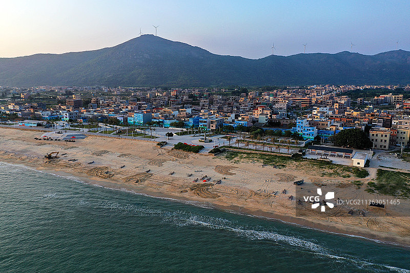 广东省汕尾市陆丰市金厢镇金厢滩航拍图片素材