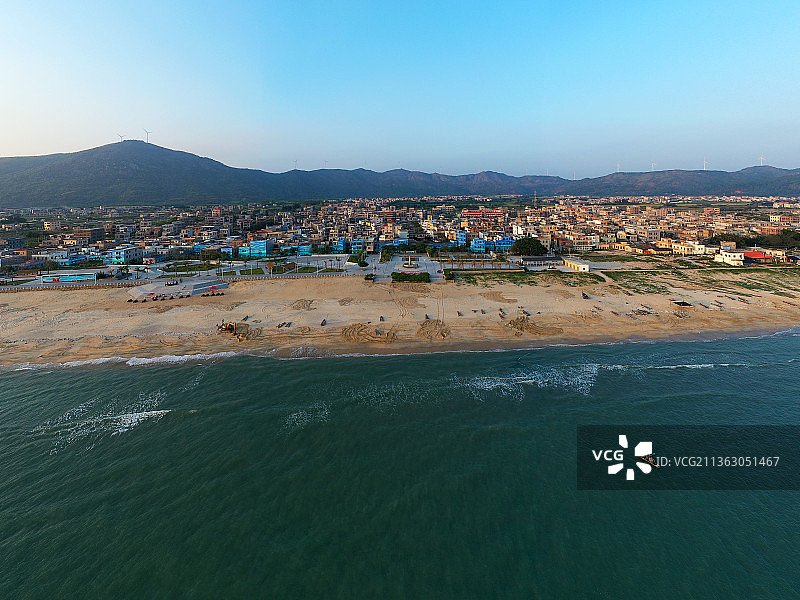 广东省汕尾市陆丰市金厢镇金厢滩航拍图片素材