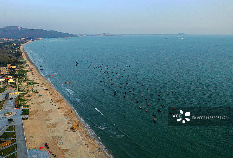 广东省汕尾市陆丰市金厢镇金厢滩航拍图片素材