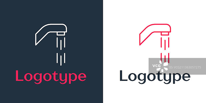 花洒水滴线条标志图片素材