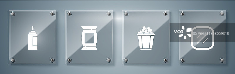 牛排套餐：盒装袋装爆米花薯片图片素材