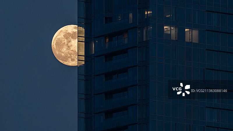 钱江世纪公园月升图片素材