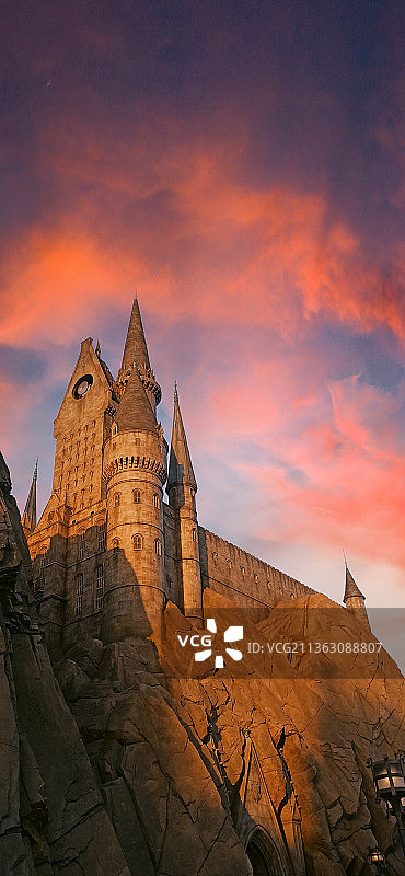 城堡 壁纸 晚霞图片素材