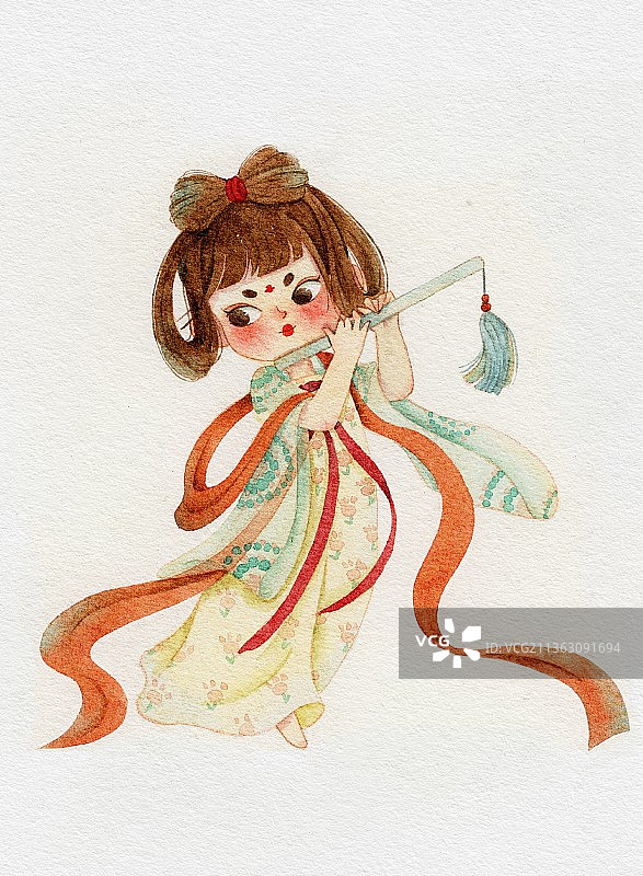 Q版国风 乐伎娃娃合辑图片素材