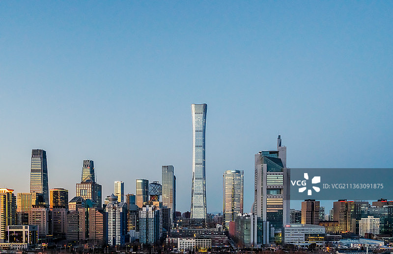 北京国贸CBD摩天厦城市天际线图片素材