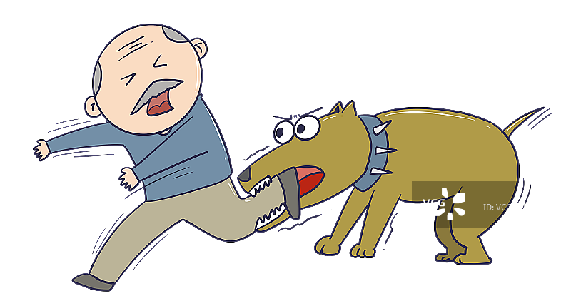 元素：狗咬人图片素材