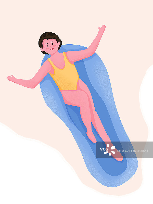 泳池里穿泳衣的女人图片素材