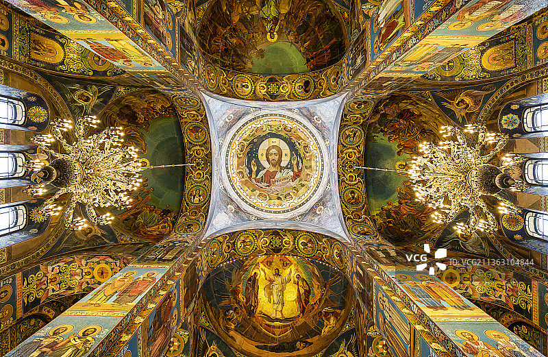 俄罗斯圣彼得堡滴血大教堂穹顶图片素材