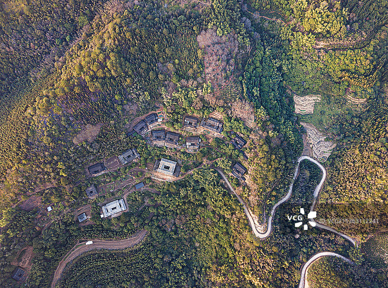 山村五凤楼,传统民居，闽南民居，福建省华安县图片素材