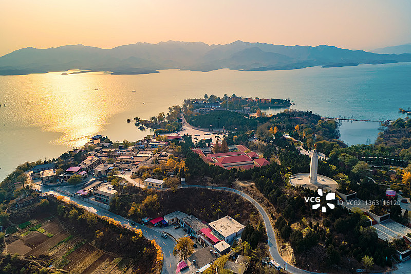 航拍石家庄西柏坡旅游区图片素材