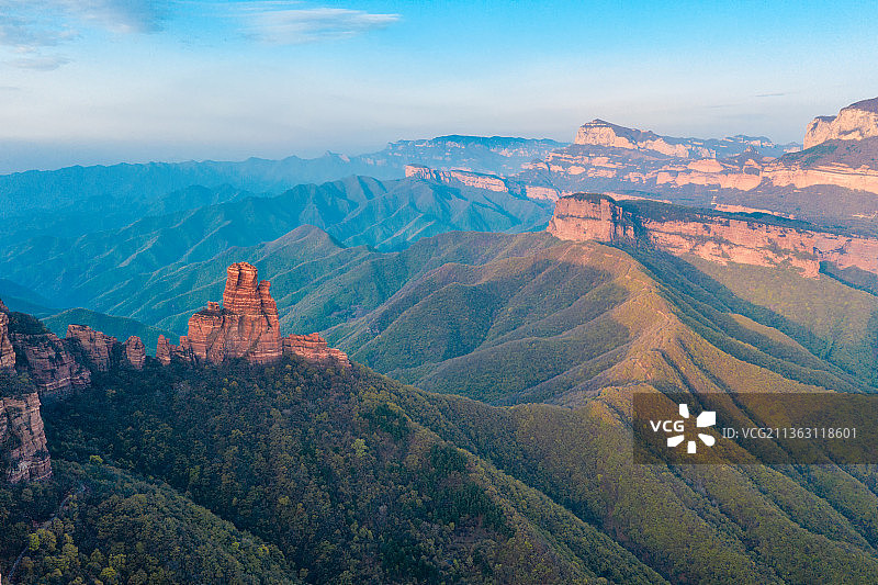 航拍石家庄嶂石岩景区风光图片素材