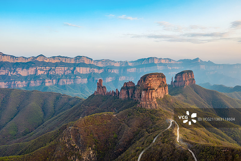 航拍石家庄嶂石岩景区风光图片素材