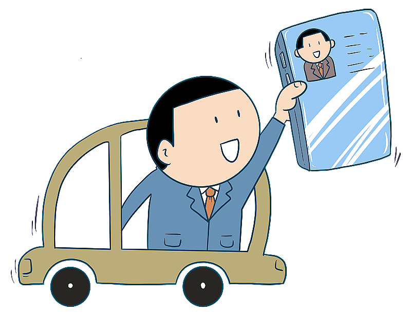 元素：展示电子驾照的司机图片素材