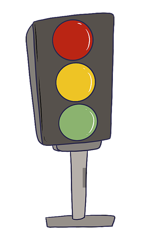 元素：红路灯图片素材