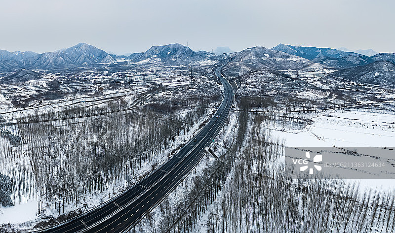 太行山雪景图片素材