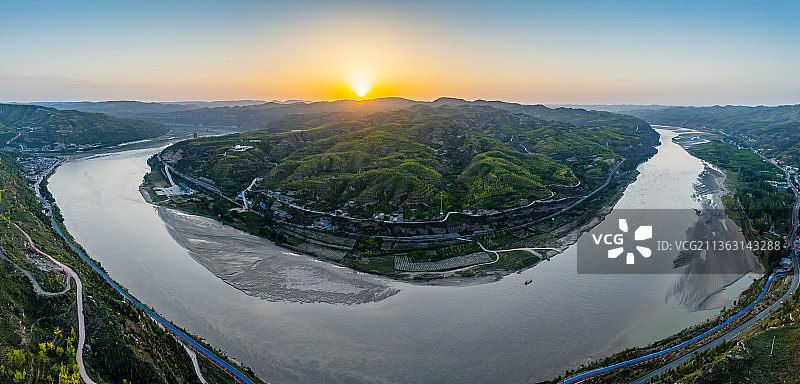 航拍山西碛口黄河图片素材
