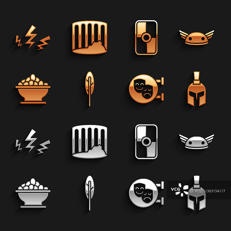 羽毛笔带翅希腊头盔图片素材