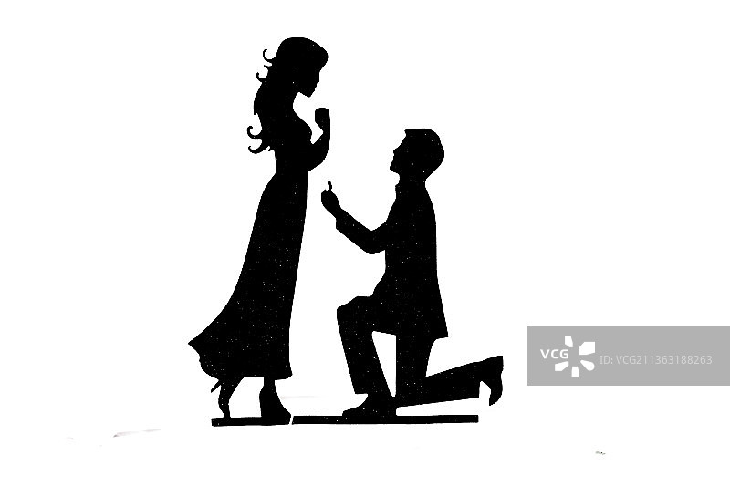 情人求婚剪影图片素材