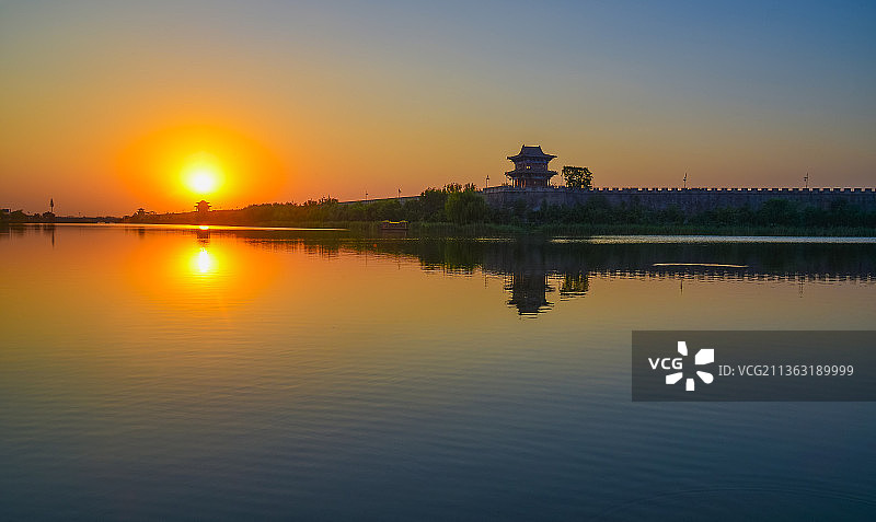 最美古城夕阳图片素材