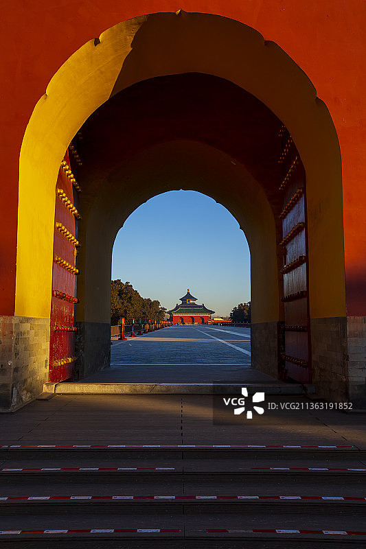 天坛，从成贞门看祈年殿图片素材