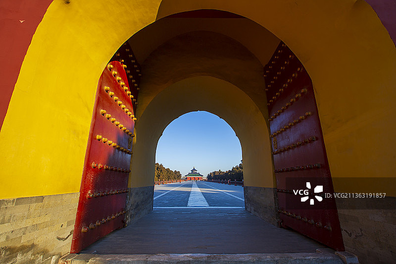 天坛，从成贞门看祈年殿图片素材