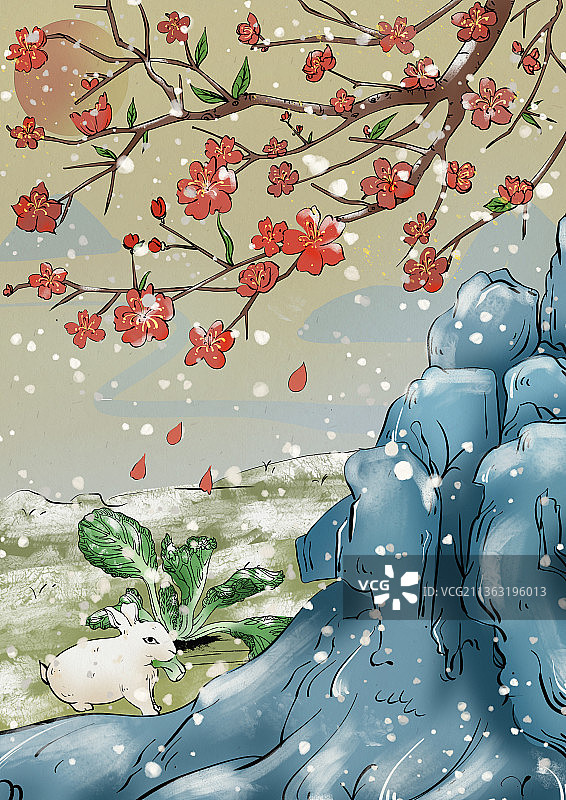 雪天插画图片素材