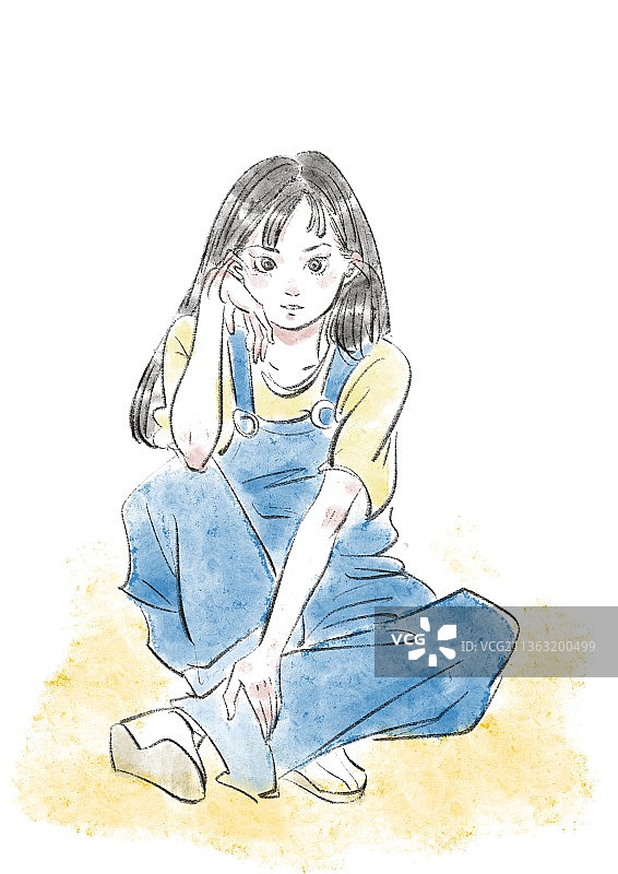 女孩插画图片素材