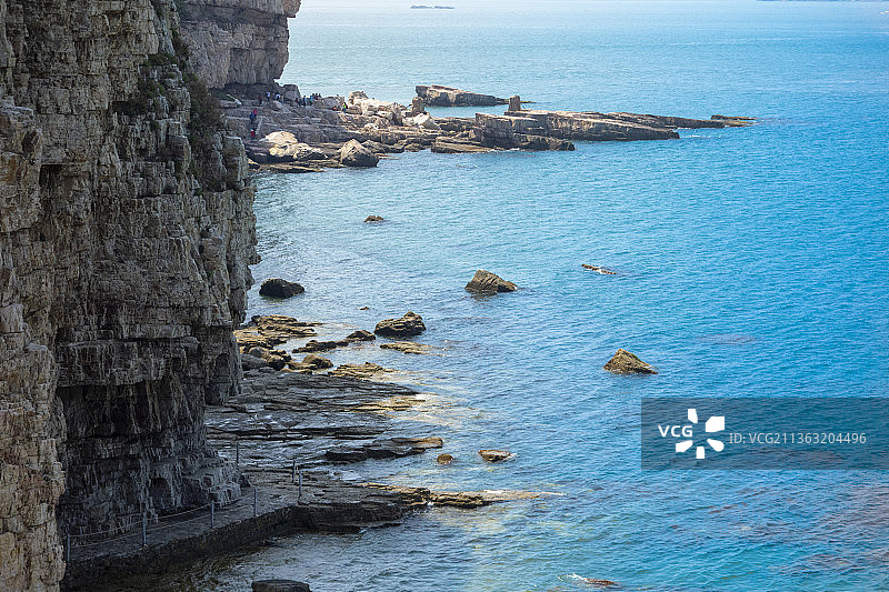 山东长岛九丈崖半月湾图片素材