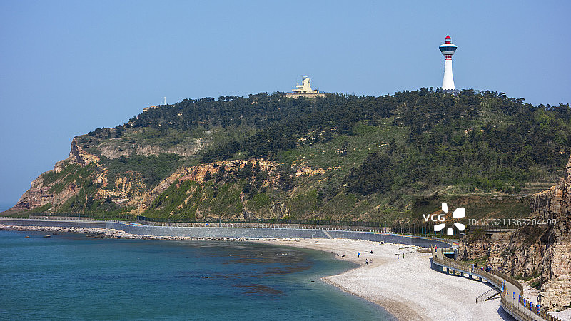 山东长岛九丈崖半月湾图片素材