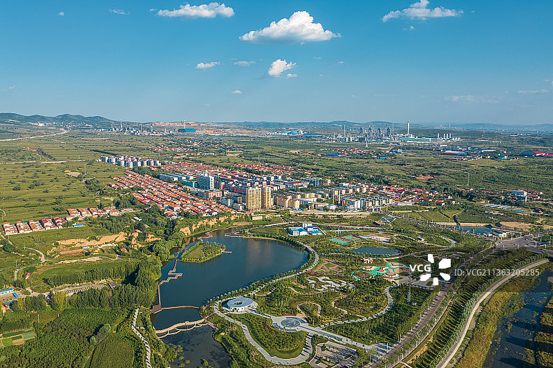 航拍长治襄垣东湖图片素材