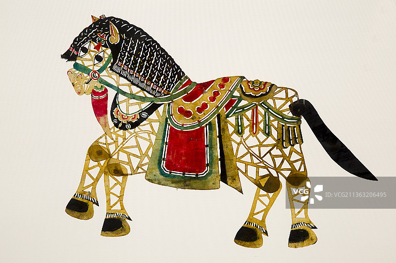 民间传统手艺皮影戏马图片素材